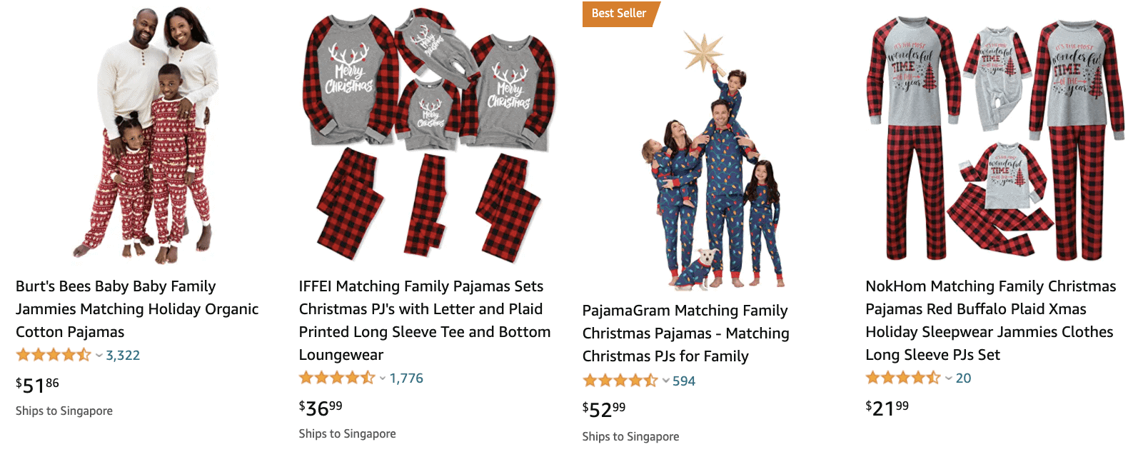 Family pajamas on Amazon.com