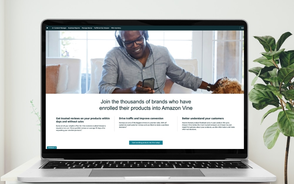 Amazon Vine Update 2023 - Amazon Vine Enrollment Screen - eCommerce Nurse Blog