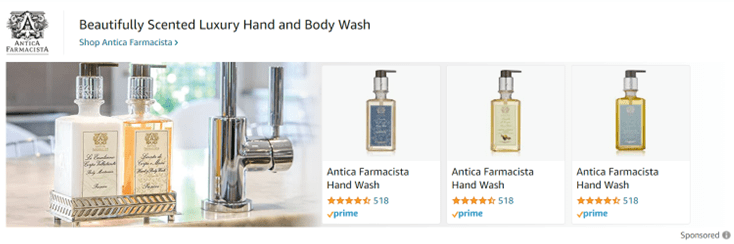An example of a Sponsored Brand ad on Amazon